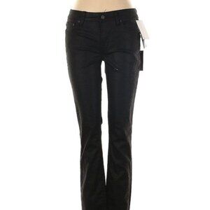Dylan George Solid Black Coated denim Boot Leg Mid-rise Jeggings Jeans